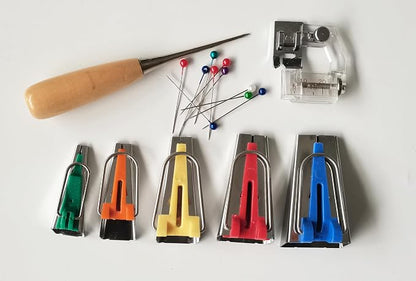 HONEYSEW Single Double Fold Bias Tape Maker Tool Kit Set, - Image 2