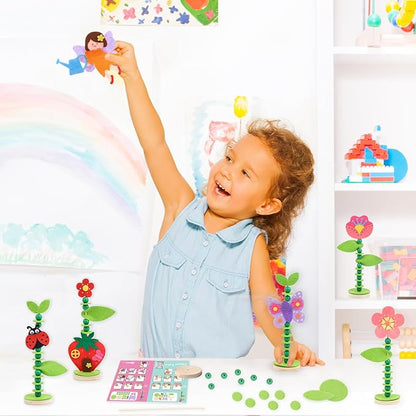 Coola Craft Kit Set for Preschool Kids, Educational Felt & Wood Flower Fairy - Image 3