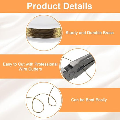 HARFINGTON 49ft Jewelry Wire, 28 Gauge Brass Craft Soft Metal Tarnish Resistant - Image 3