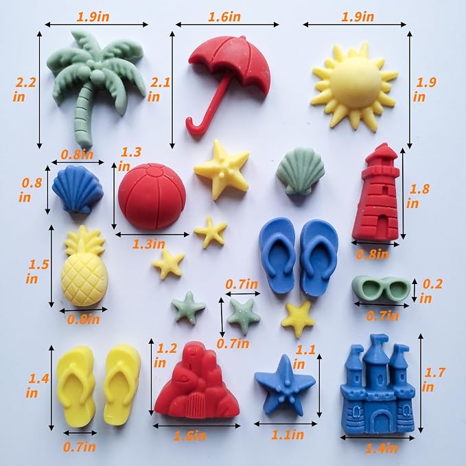 Summer Beach Theme Chocolate Molds, Coconut Tree Sun Shell Starfish Marine Cake - Image 3