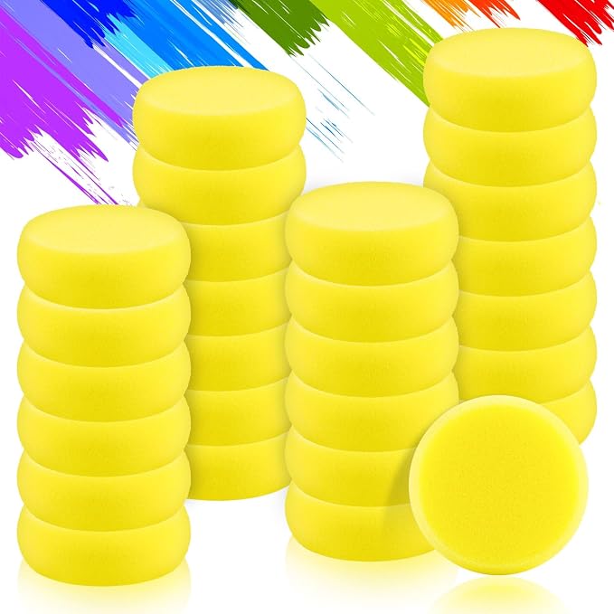 27 Pack Round Painting Sponge, 2.9 Inch Pottery Sponges, Clay Sponge by ROLYTA