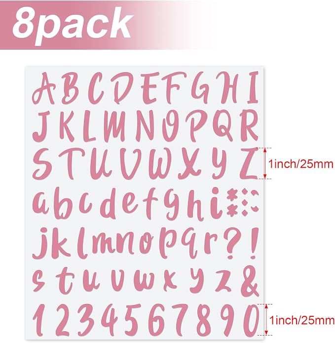 Outus 576 Pieces 8 Sheets Letters Stickers Self Adhesive Vinyl Letter Alphabet - Image 2