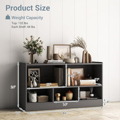 LOKO 2 Tier 5 Cube Bookcase, Open Shelf Storage Cabinet, Wooden Display Cabinet - Image 3