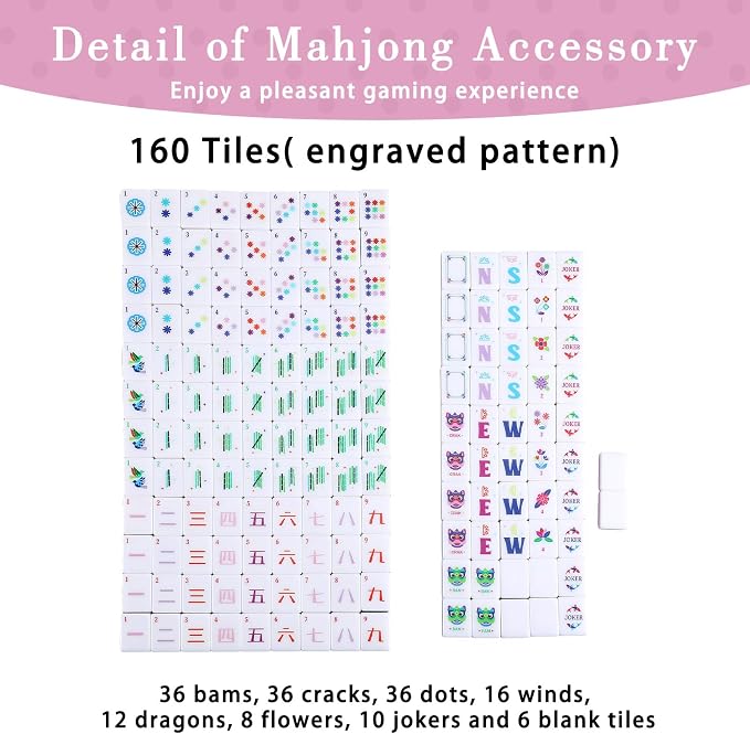 American Mahjong Set 160 Quality White Tiles American Mahjong Game Set - Image 3