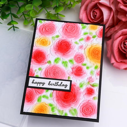 BAOFALI 3D Embossing Folder for Card Making, Floral Pattern Clear Plastic - Image 6