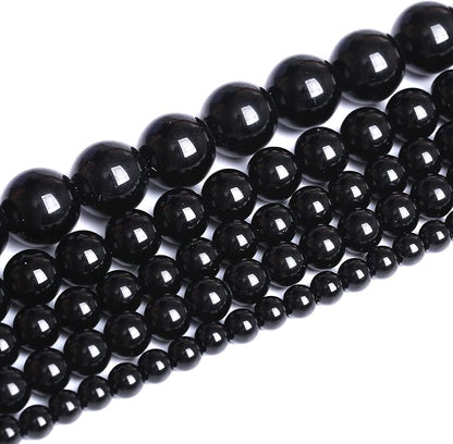 10mm 41pcs Natural Black Agates Onyx Stone Beads Smooth Round Loose Spacer Beads - Image 2