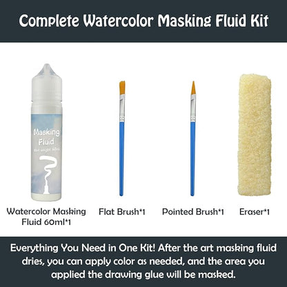 White Masking Fluid for Watercolor Painting 60ml, Resistant Ink and Pouring - Image 6