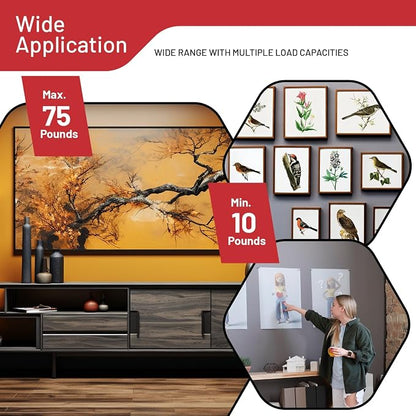 303-Piece Picture Hanging Assortment, Heavy Duty Hooks, and Metal Wall Hooks - Image 9