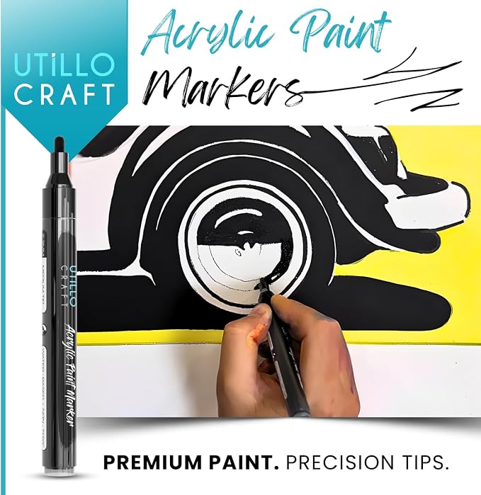 Black Paint Marker Medium Tip for Pumpkin Painting and Costumes | Bold - Image 2