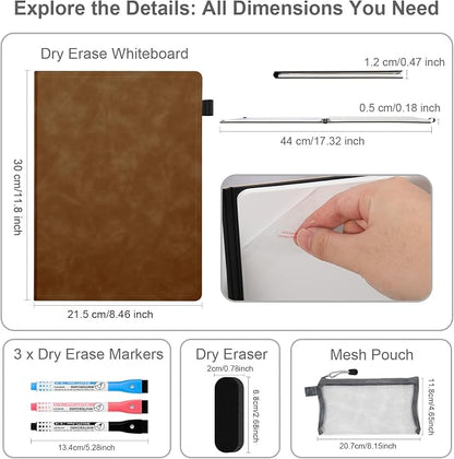 AGM Portable White Board Dry Erase Notebook, Small Travel Dry Erase Board - Image 2