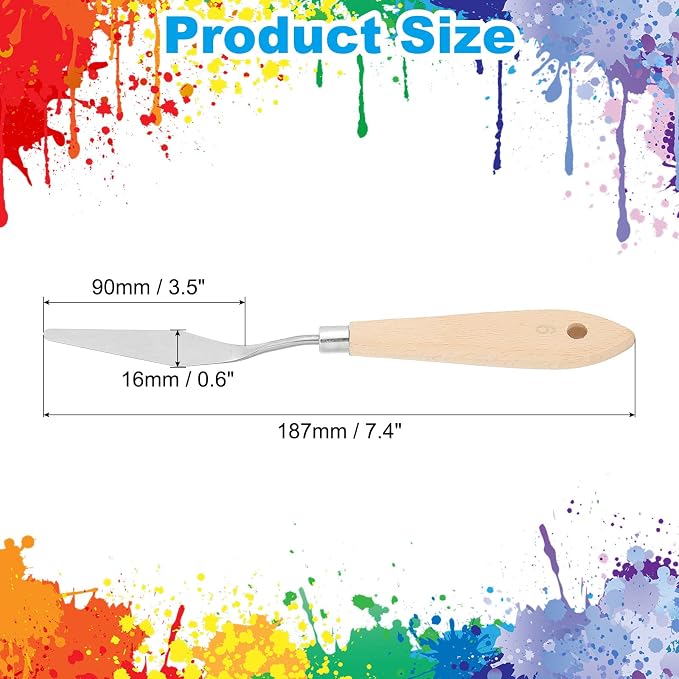PATIKIL Art Spatula, No.9 16mm Stainless Steel Flexible Palette Knife Painting - Image 2