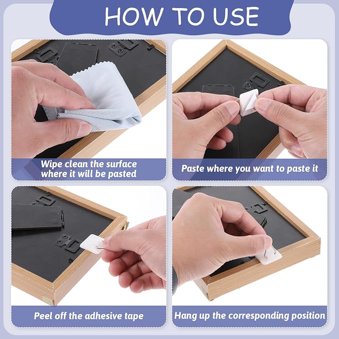 simarro 15PCS Adhesive Picture Hanger, Picture Hanging Hooks Without Nails - Image 4