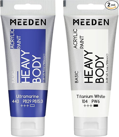 MEEDEN Acrylic Paint Ultramarine Blue: 100ml/3.38oz Heavy Body Acrylic Paint by MEEDEN