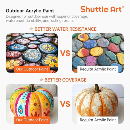 Shuttle Art 25 Colors Outdoor Acrylic Paint Set, 2oz/60ml Waterproof Acrylic - Image 5