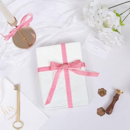 Vintage Peach Pink Velvet Ribbon Christmas Ribbon - Image 3