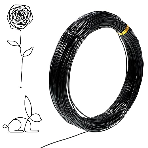 98 Feet Black Craft Wire Bendable, 1mm 18 Gauge Wire by Unknown