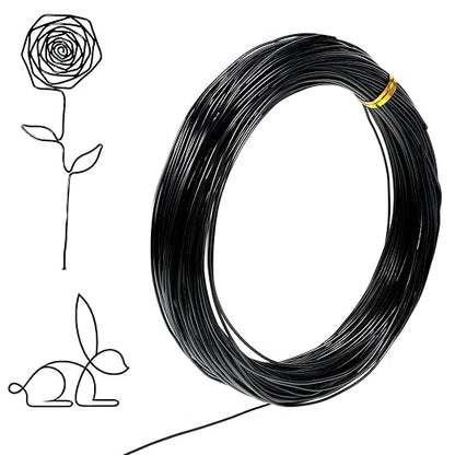98 Feet Black Craft Wire Bendable, 1mm 18 Gauge Wire by Unknown
