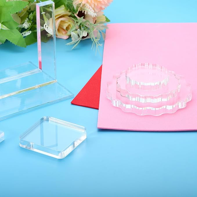 PATIKIL Acrylic Stamp Block, 1 Pack Clear Stamping Block - Image 5