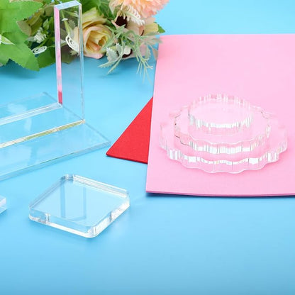PATIKIL Acrylic Stamp Block, 1 Pack Clear Stamping Block - Image 5