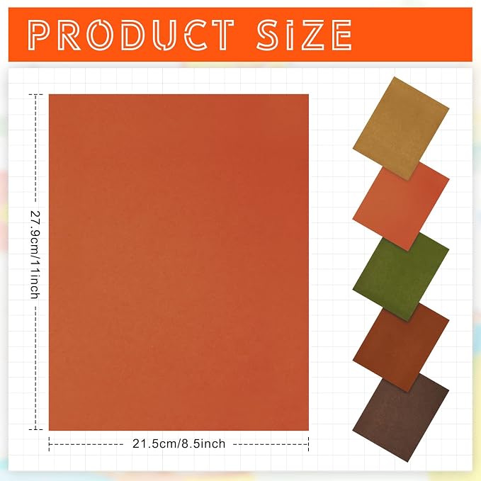 Sinmoe 100 Sheets 5 Shades Cardstock Paper 8.5 x 11 Inches 180gsm Solid Core - Image 2