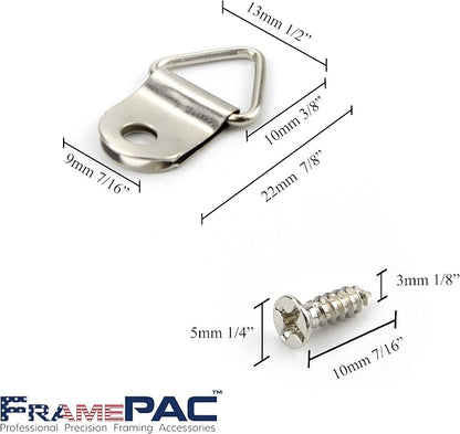 100 Pack Picture Hangers with Screws, Small Triangle Ring, D Rings - Image 4