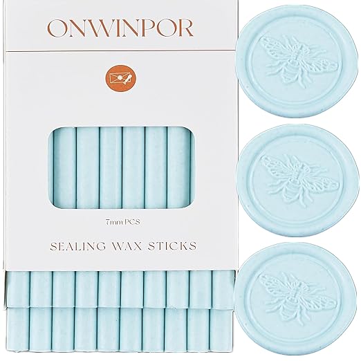 Wax Seal Sticks Tiffany Blue, ONWINPOR 20pcs Glue Gun Wax Sealing Sticks Suit by ONWINPOR
