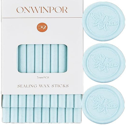 Wax Seal Sticks Tiffany Blue, ONWINPOR 20pcs Glue Gun Wax Sealing Sticks Suit by ONWINPOR