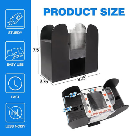 GSE Games & Sports Expert 6-Deck Automatic Card Shuffler, AC/DC-Power & - Image 2