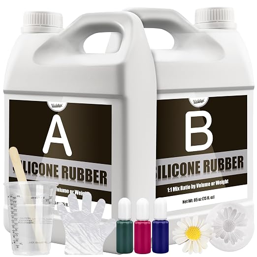 Silicone Mold Making Kit - 170oz Translucent Liquid Silicone Rubber 1:1 Mixing by Vividye