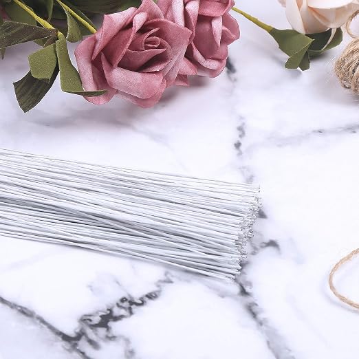 CCINEE 22 Gauge White Floral Wire Stem - Image 5