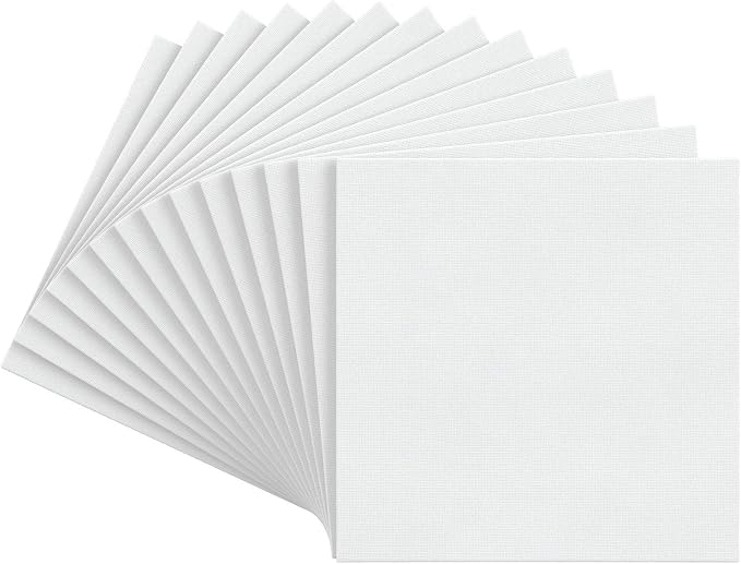ARTEZA Canvas Boards for Painting, 10 x 10 Inches, Blank White Square Canvas - Image 2