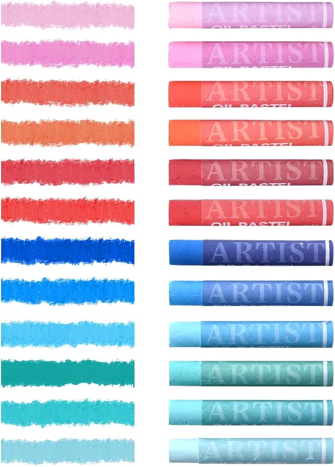qianshan Soft Oil Pastels Set of 12 Colors, Non Toxic, Soft Texture Vibrant and by Bestartsuppliesforyou