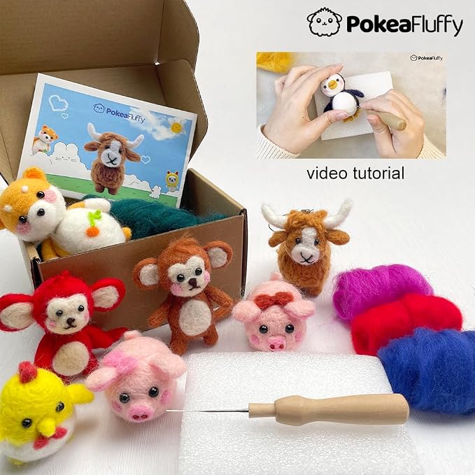 Needle Felting Kit, Animal Doll Making Set - Image 4