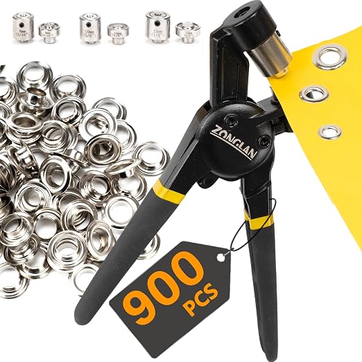 Heavy Duty Grommet Tool Kit of 1/2" 5/16" and 3/8" by MasterGrommetKitEyelet