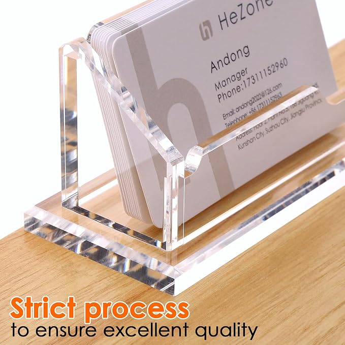 Acrylic Card Holder Clear Horizontal Business Card Organizer Stand - Image 7