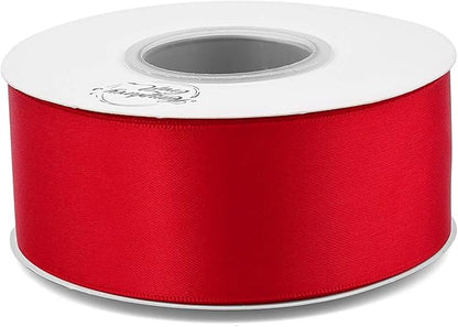 Humphrey's Craft 1-1/2 Inch Red Satin Ribbon Double Faced 25 Yards, Thick Silk - Image 3