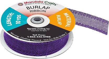 Mandala Crafts Purple Burlap Ribbon 1 Inch Wide Jute Ribbons - Image 4
