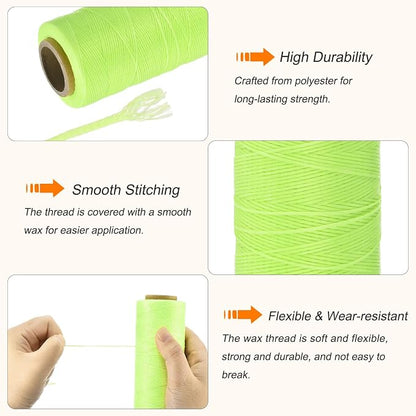 MECCANIXITY Waxed Thread, 284 Yard 0.8mm 150D Flat Wax Thread Polyester Waxed - Image 3
