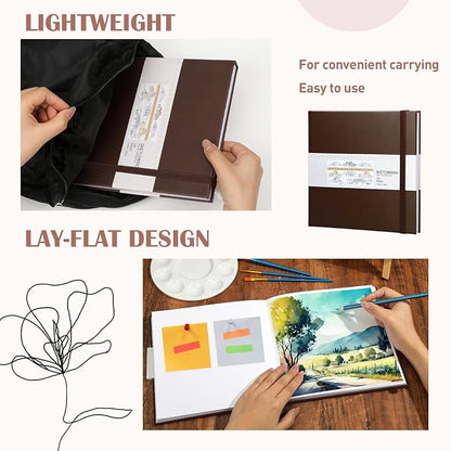 Moinchore Back to School Gifts Square Sketchbook 8 x 8 Inch Hardcover Art - Image 5