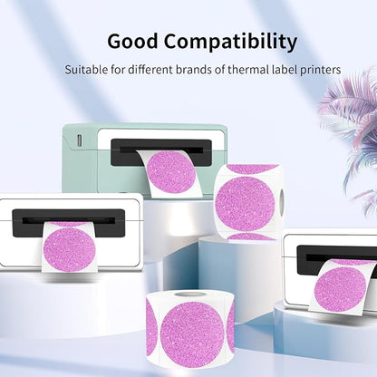 3" Holographic Thermal Label Stickers, Round Direct Thermal Label Stickers - Image 3