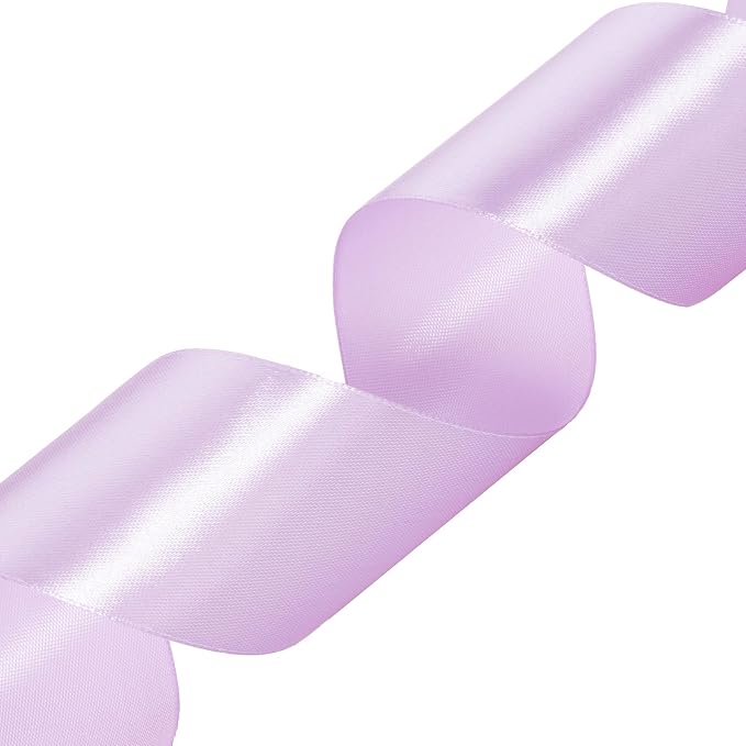 2 Inch Lilac Solid Satin Ribbon, 50 Yards Craft Fabric Ribbon - Image 2
