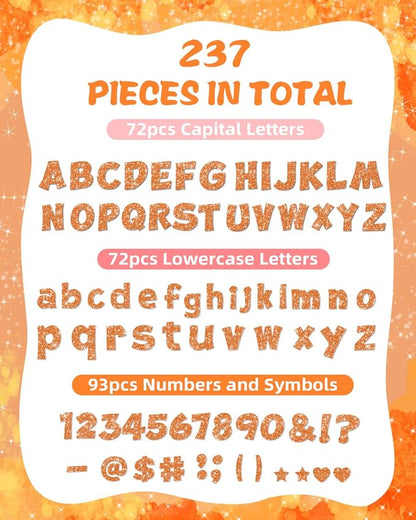 237 Pcs Glitter Bulletin Board Letters, Numbers and Punctuation, Poster Board - Image 2