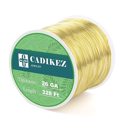 28 Gauge Craft Wire Jewelry Wire 100M/0.3mm Gold Plated Thin Brass Wire Soft by Cadikez
