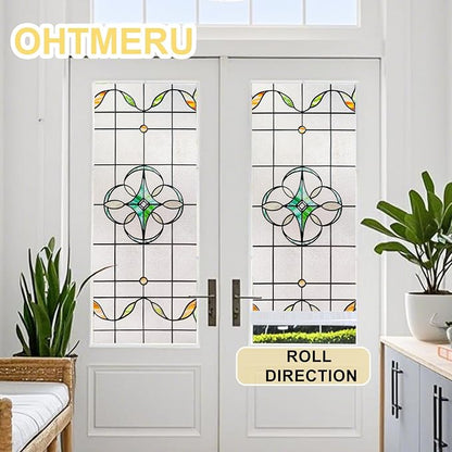3D Stained Glass Window Privacy Film, Heat Control UV Blocking Static Cling - Image 6
