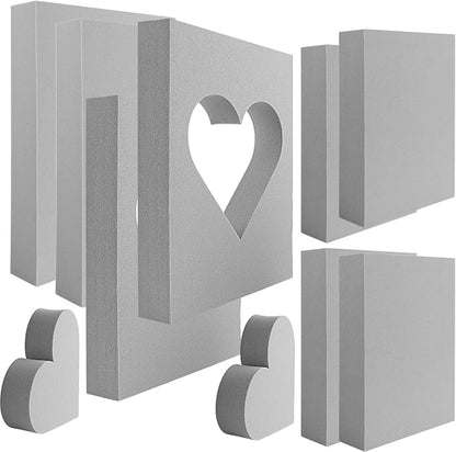 BAOFALI 8 Pcs Large Stamping Foam Grey Moldable Heart Foam Stamps Plastic Dry by BAOFALI