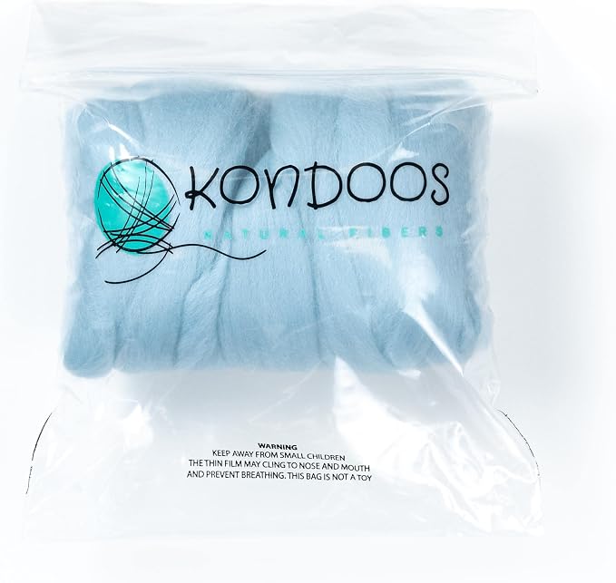 Kondoos Colored Natural Wool roving, 8 OZ. Best Wool - Image 3