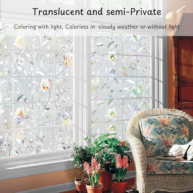 NINETREX Window Privacy Film, 3D Stained Glass Window Film, Decorative Window - Image 2