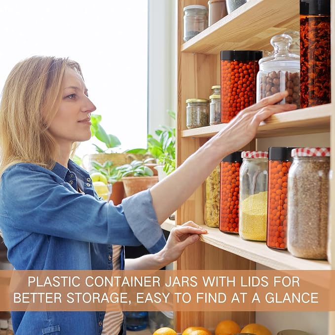 SATINIOR 12 Pack 12 oz Plastic Container Jars - Image 5