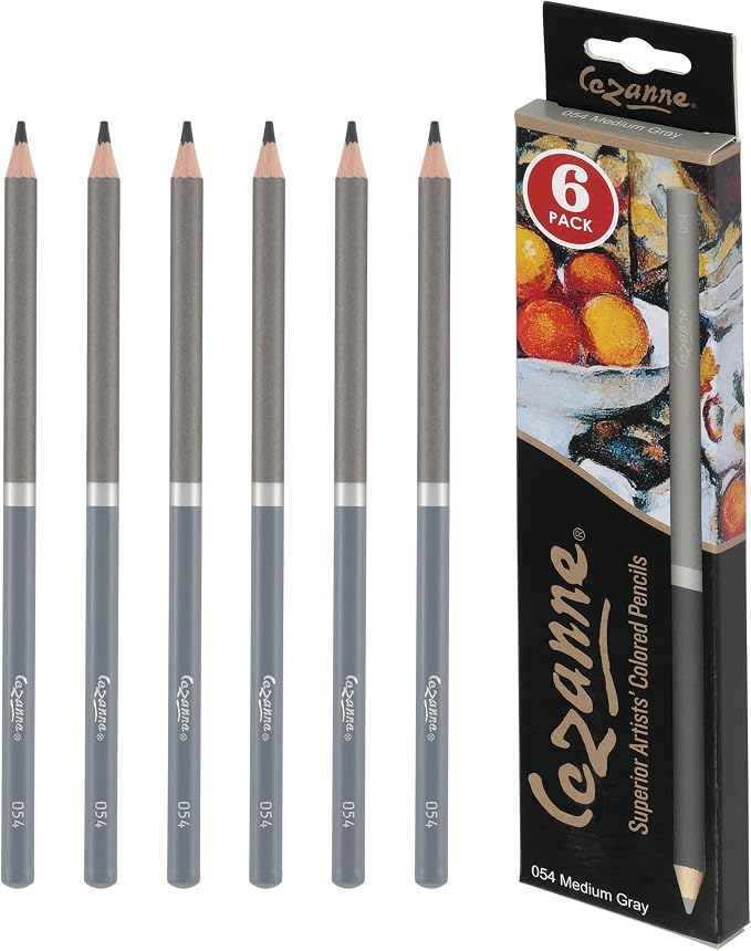 Creative Mark Cezanne Premium Colored Pencils Medium Gray 6 Pack by Cezanne