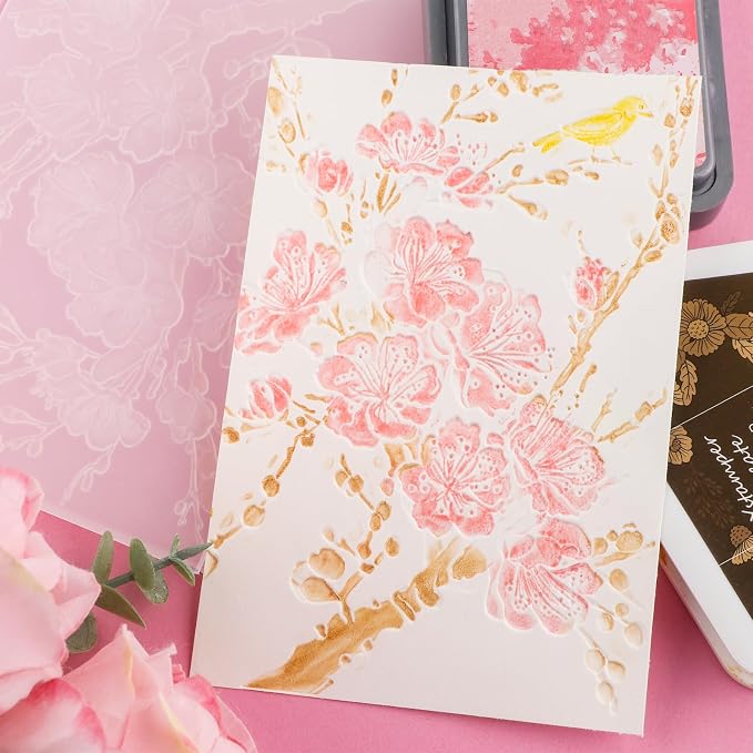 BAOFALI 3D Cherry Plum Blossom Embossing Folders by BAOFALI